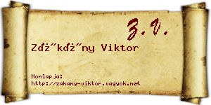 Zákány Viktor névjegykártya